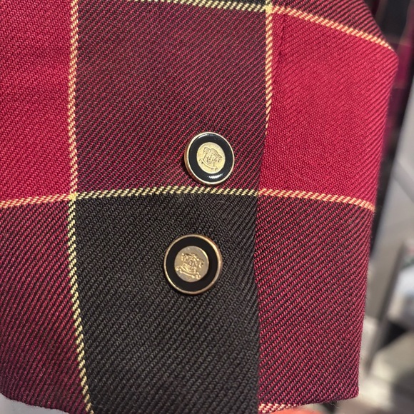 Kasper ASL Red Vintage Plaid Blazer Jacket Size 10 - Picture 11 of 11